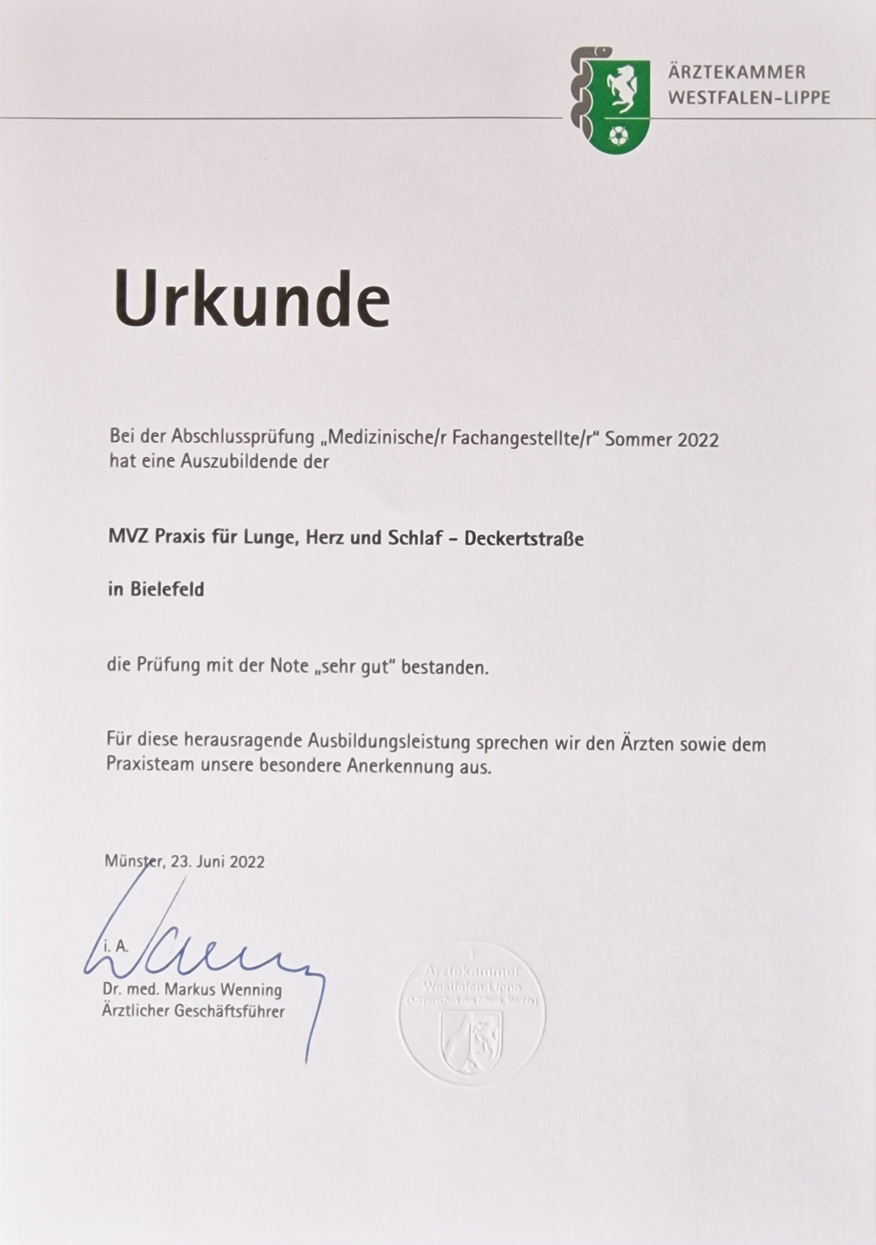 Urkunde 2022
